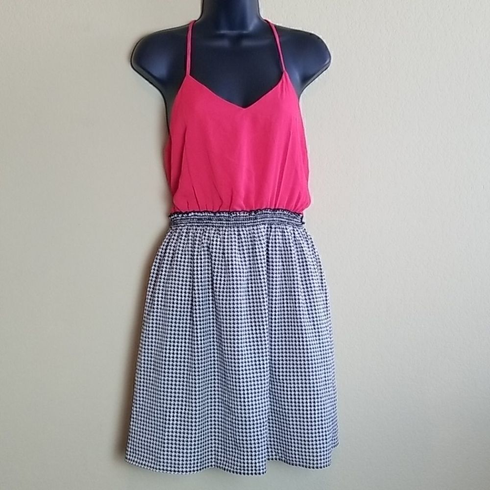 Buttons Houndstooth Dress   